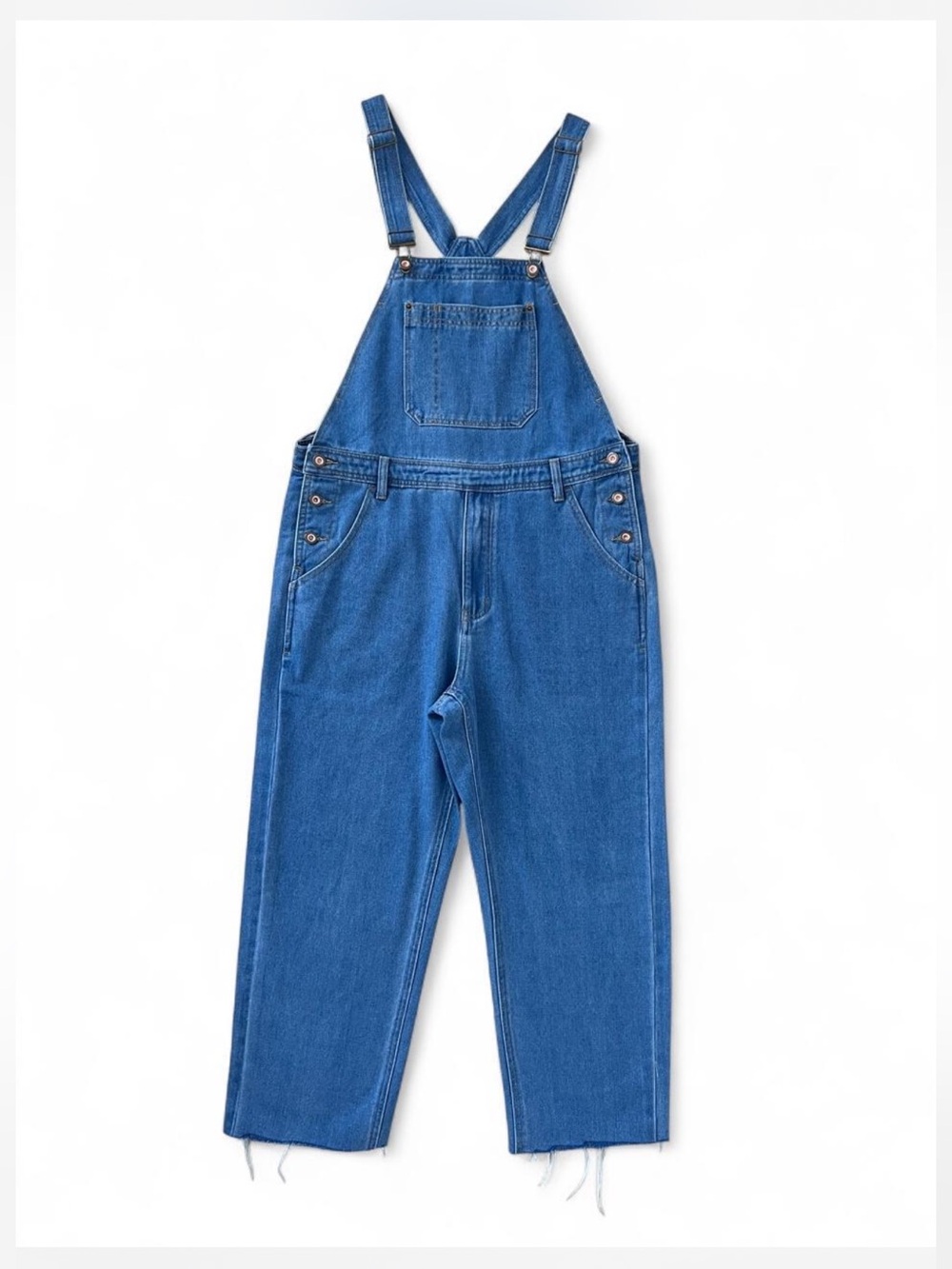 Medium Blue Denim Bib Overalls Unisex Baggy Carpenter Size Medium